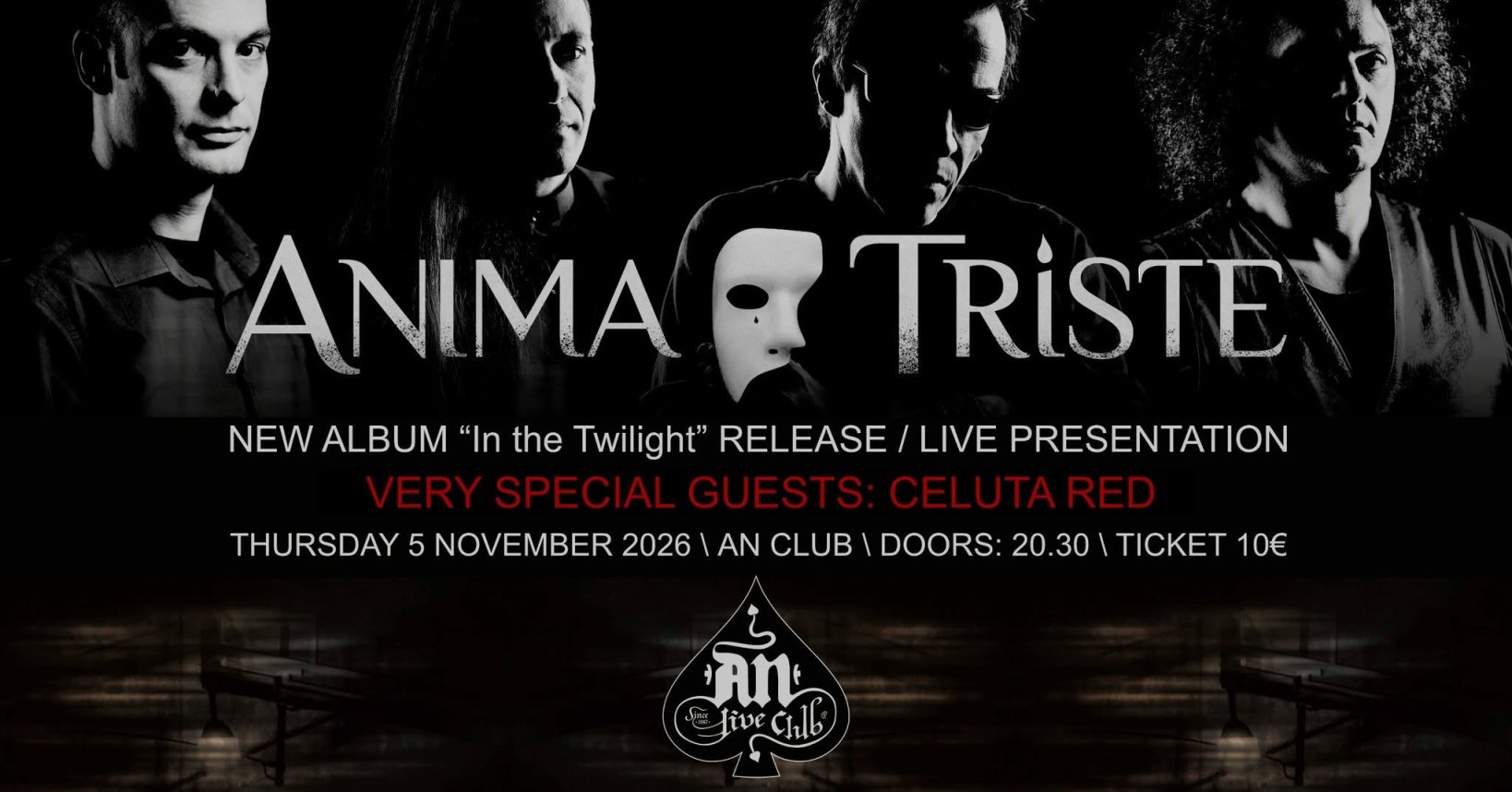 You are currently viewing ANIMA TRISTE  “IN THE TWILIGHT” – Release live show 