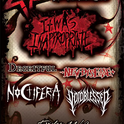 AS INAPPROPRIATE “Stars Bleed & Trees Yield ” – EP Release Live show w/ Diseased / Noctifera / Deceitful / Voidblessed 